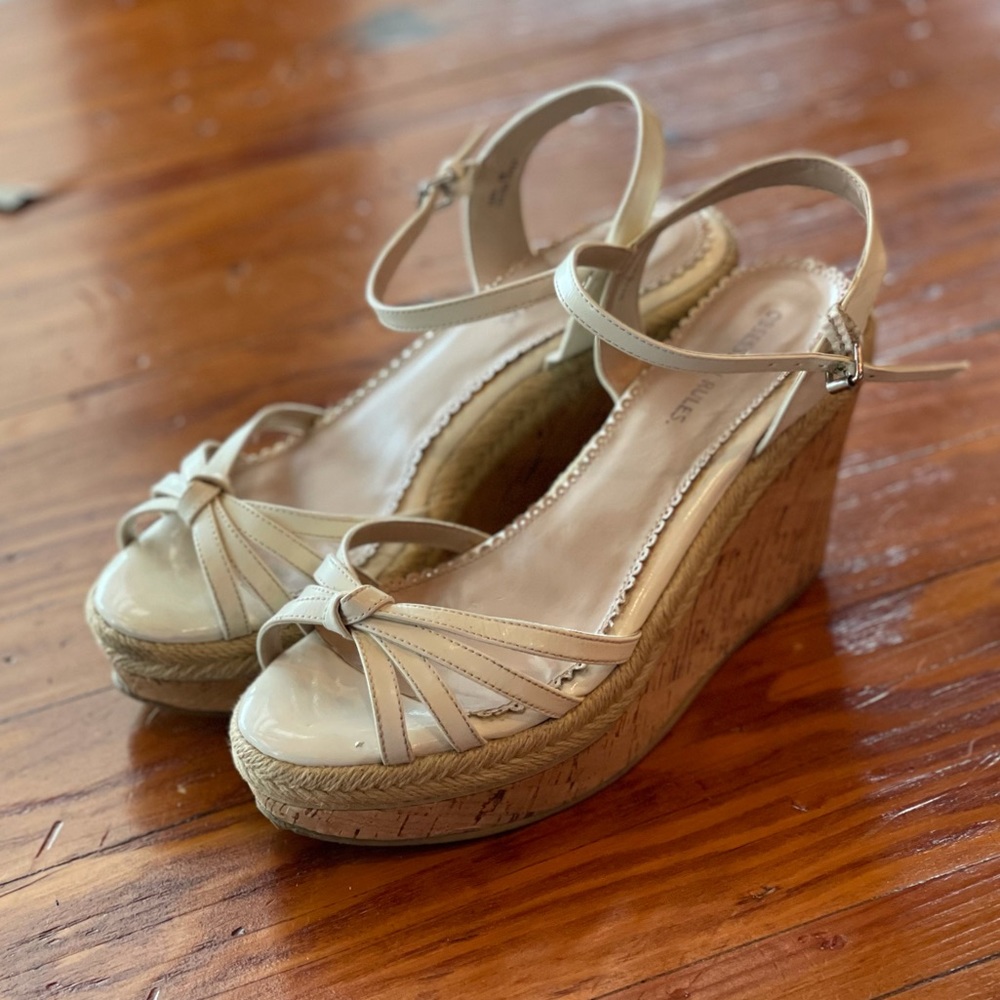 Obsession Rules Strappy Cork Platform Wedges - image 8
